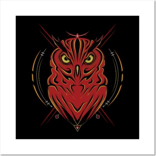 owl bird with sacred symbol Posters and Art